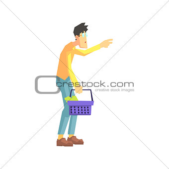 Man Taking Something From The Shelf