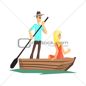 Couple In Wooden Boat
