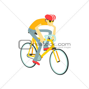 Man Racing On Bicycle