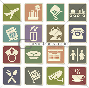 Airport icons set