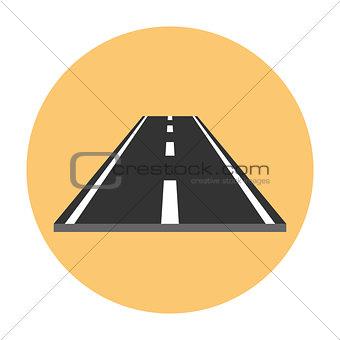 Piece of road flat icon