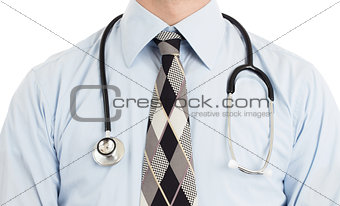 Doctor with stethoscope, isolated