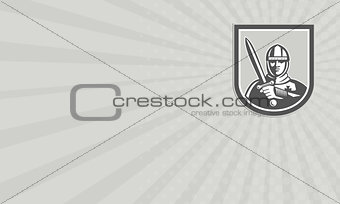 Business card Crusader Knight With Sword Front Crest