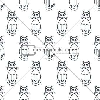Many cats seamless pattern.