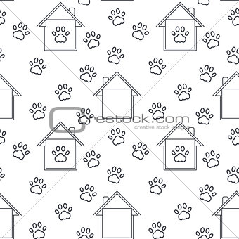 Home for pets seamless pattern.