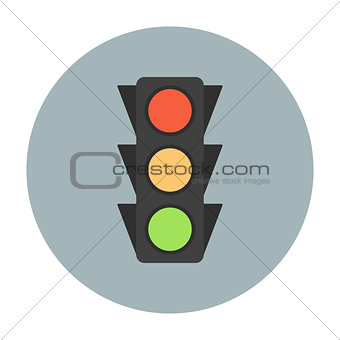 Traffic light icon flat