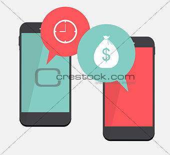 Text Messaging Flat Concept Vector Illustration