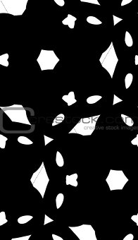Black seamless pattern of abstract shapes
