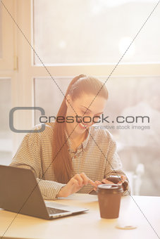 Freelance woman working