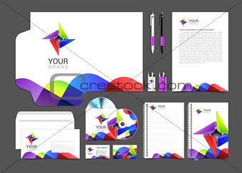item set corporate identity for your business color abstract logo