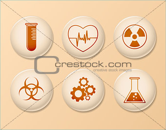 Set of Science Icons, Linear Vector Design