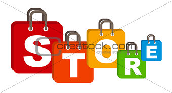 Store Bag Concept of Discount. Vector Illustration