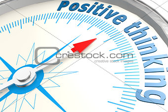 Positive thinking on white compass