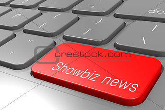 Showbiz news word on red keyboard button