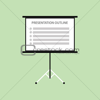 presentation board with outline list green background