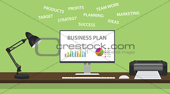 business plan with graph and some domain related