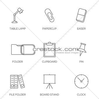 Office tools outline icons