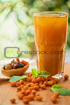 fruit drink with sea buckthorn