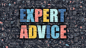 Expert Advice Concept with Doodle Design Icons.