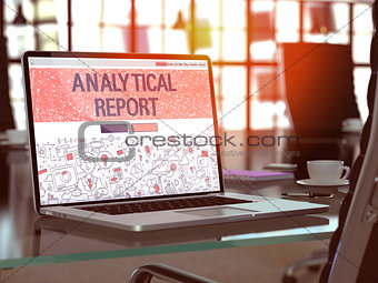 Analytical Report Concept on Laptop Screen.