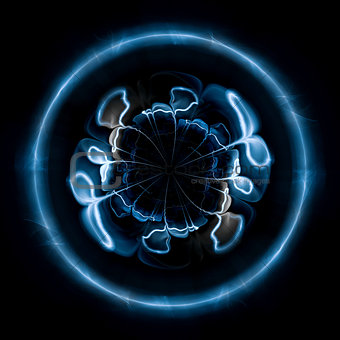 electric sphere blue on black
