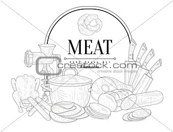 Meat Vintage Sketch