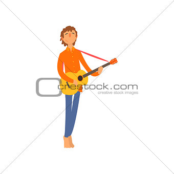Acoustic Guitar Player Vector Illustration