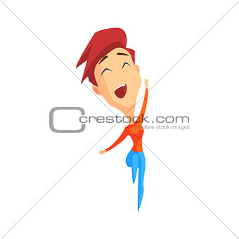 Short Red Hair Female Character Rejoicing