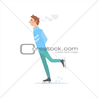 Man In Sweater Skating
