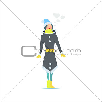 Girl In Winter Long Coat