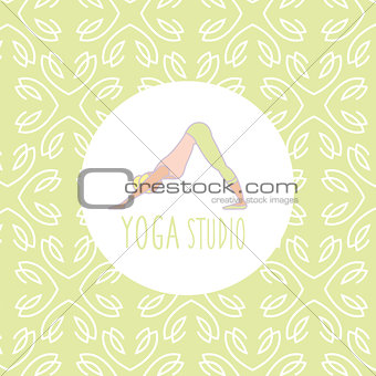 Dog Downwards Pose Yoga Studio Design Card