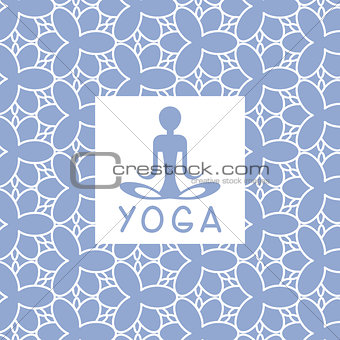 Abstact Person Blue Yoga Studio Design Card