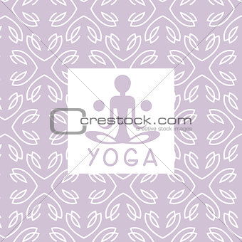 Abstract Figure Violet Yoga Studio Design Card
