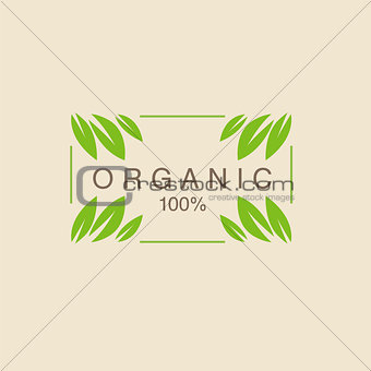 Frame With Leavs in Corners Organic Product Logo