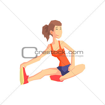 Girl Stretching Vector Illustration