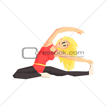 Girl Doing Yoga Vector Illustration