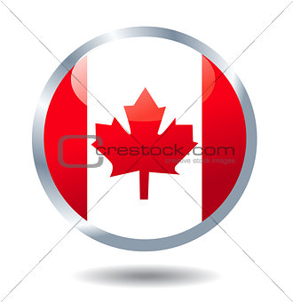 Vector flag button Canada