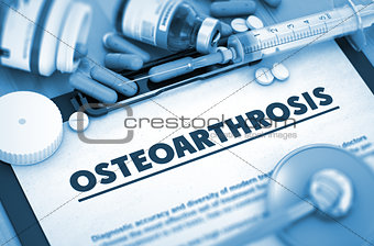 Osteoarthrosis Diagnosis. Medical Concept. 3D.