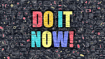 Do it Now Concept with Doodle Design Icons.