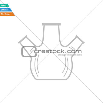 Flat design icon of chemistry round bottom flask
