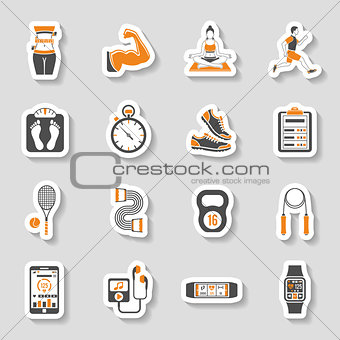 Fitness Icon Sticker Set
