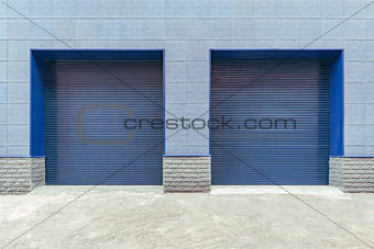 Metal blue gates.