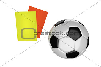 soccer ball and cards