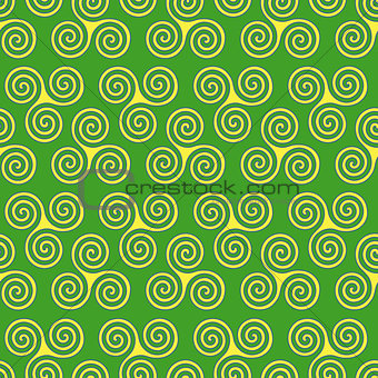 Seamless pattern with triple spiral shapes