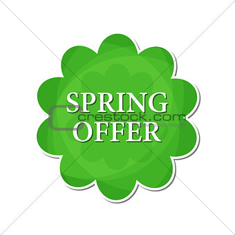 spring offer in green flower label