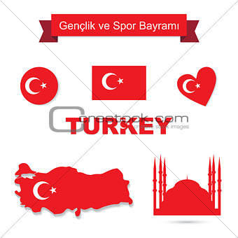 Turkey vector set