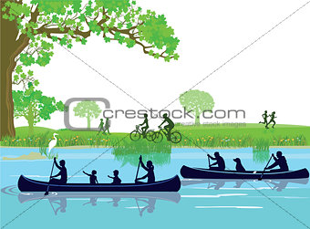 Canoeing in the leisure