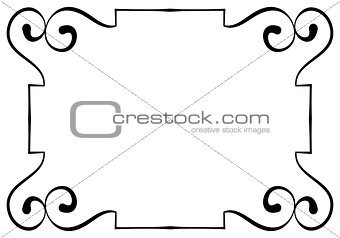 Vector horizontal black frame on a white background