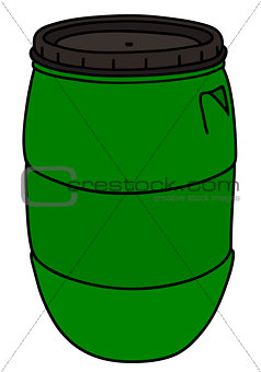 Green plastic barrel