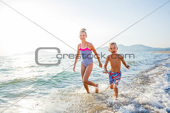 Children at tropical beach